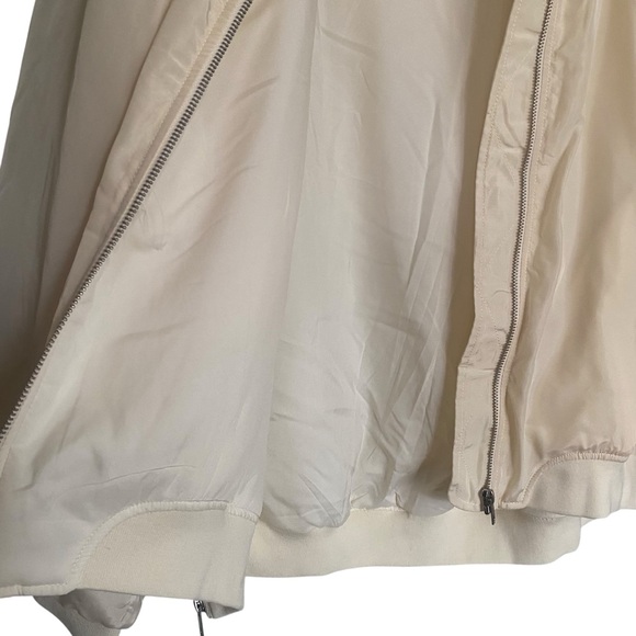 Jacquie The Label Lira Bomber Jacket Cream Zip Pockets Womens Size Large NWT - Picture 5 of 10